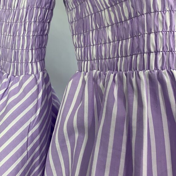L’AGENCE lilac striped off shoulder top - Picture 3 of 7